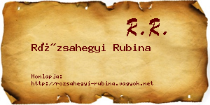 Rózsahegyi Rubina névjegykártya